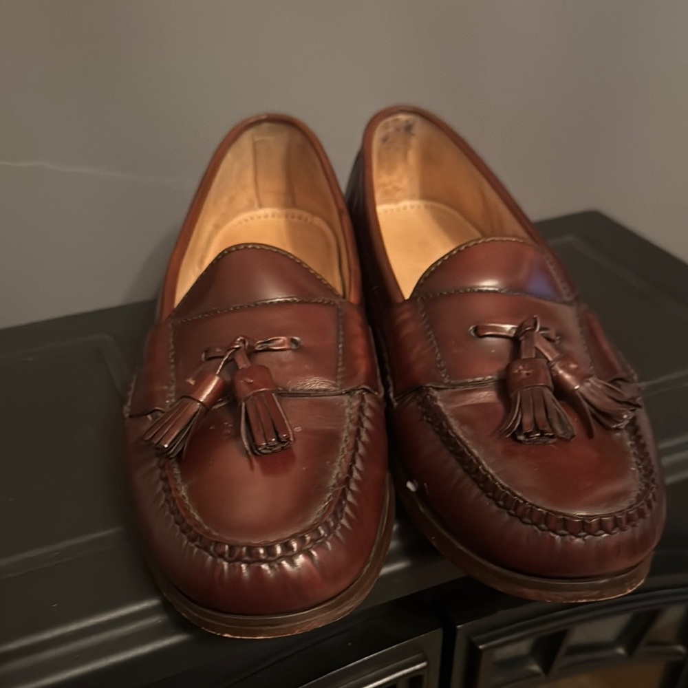 Cole Haan Brown Leather Tassel Loafers